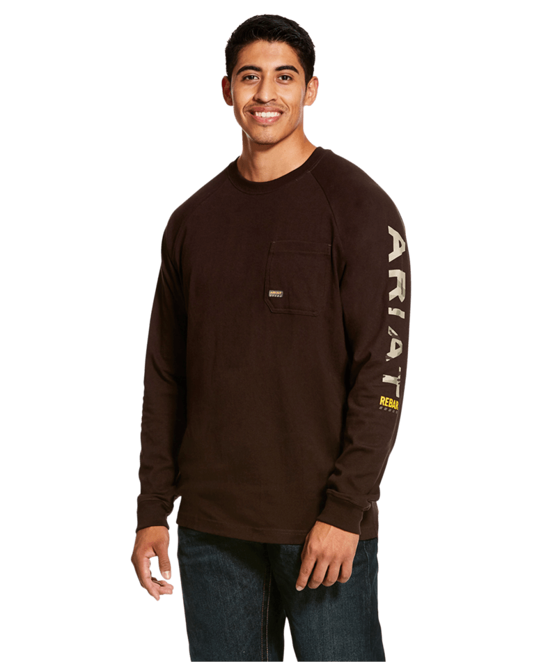 Ariat Men's MNS Rebar Cotton Strong Graphic T-Shirt, Dark Brown