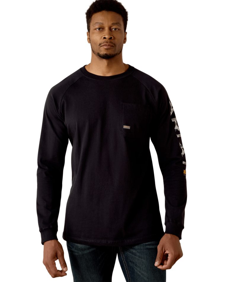 Ariat Men's MNS Rebar Cotton Strong Graphic T-Shirt, Black/Camo