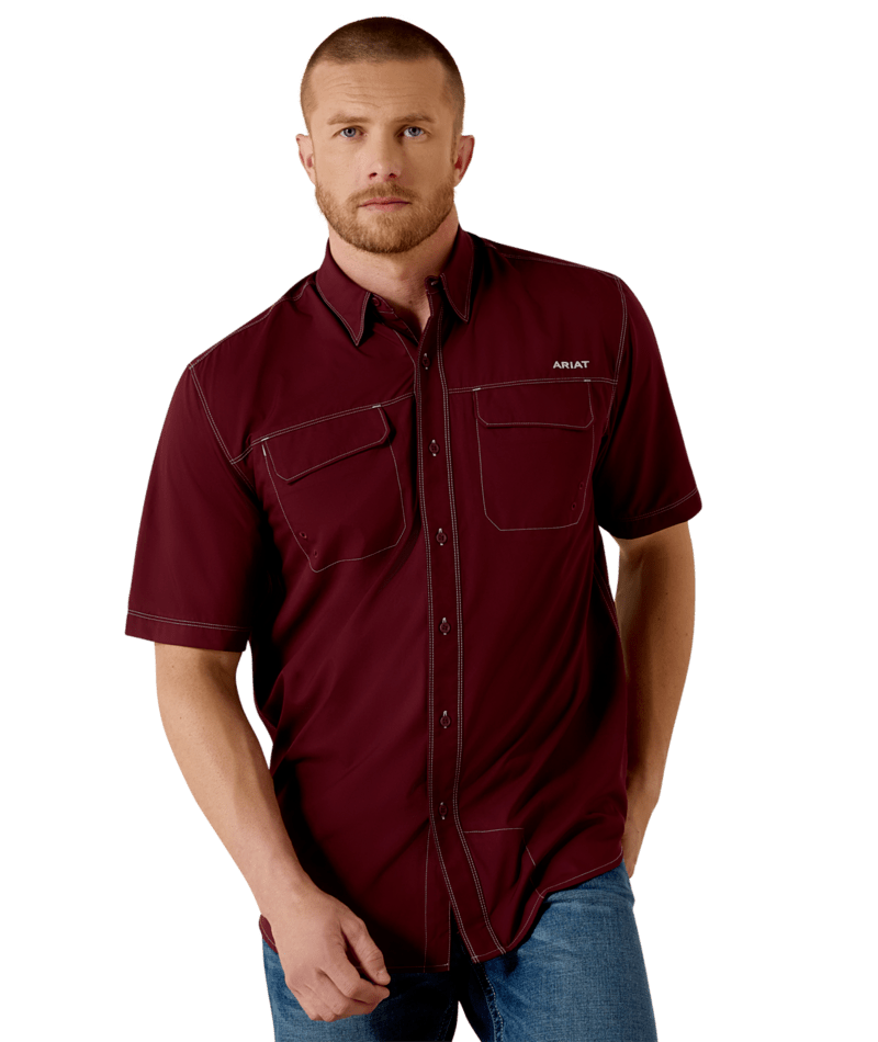 Ariat Men's MNS VentTEK Outbound Classic Fit Shirt, Berry Bark