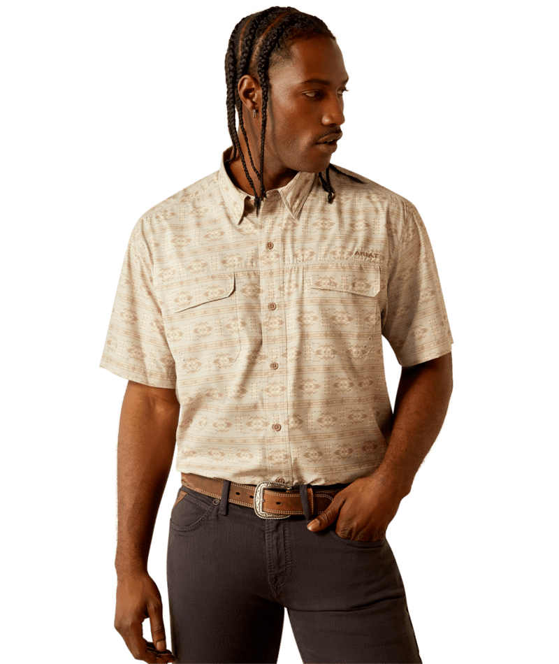 Ariat Men's MNS VentTEK Outbound Classic Fit Shirt, Taupe Grey/Taupe