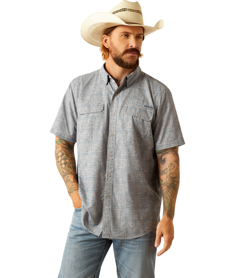 Ariat Men's MNS VentTEK Outbound Fitted Shirt, Ombre Blue