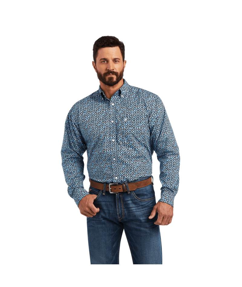 Ariat Men's MNS Miguel Classic Fit Shirt, Brilliant Blue