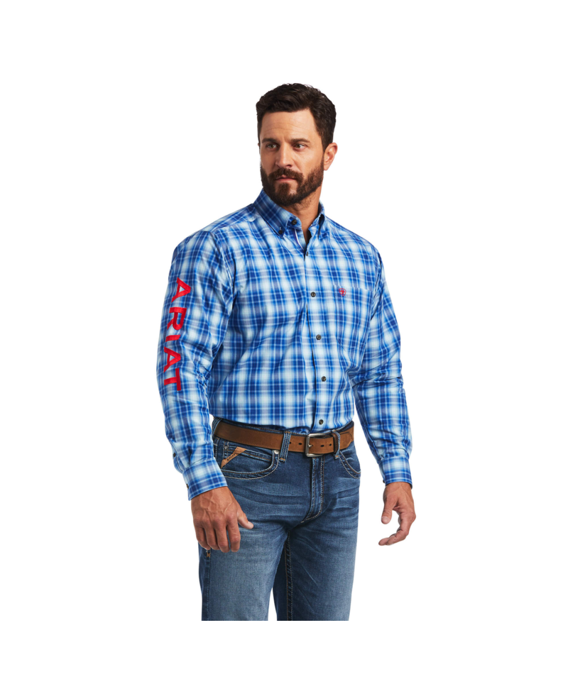 Ariat Men's MNS Pro Series Team Yves Classic Fit Shirt, Cerulean Blue