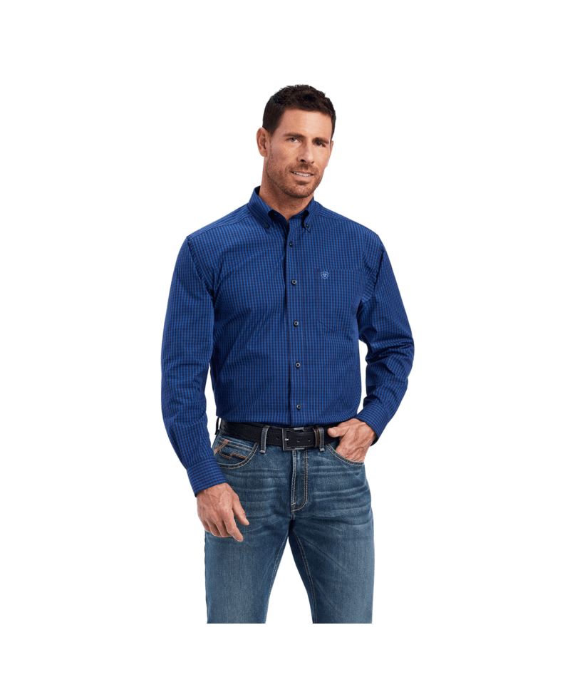 Ariat Men's MNS Pro Series Nelson Classic Fit Shirt, Maritime Blue