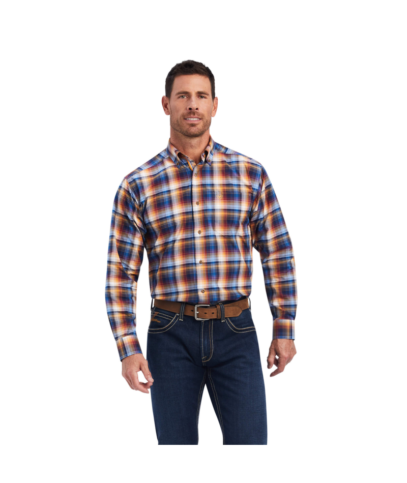 Ariat Men's MNS Pro Series Nigel Stretch Classic Fit Shirt, Aegean Blue