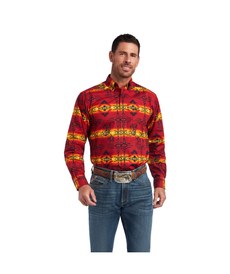 Ariat Men's MNS Nathaniel Classic Fit Shirt, Tango Red