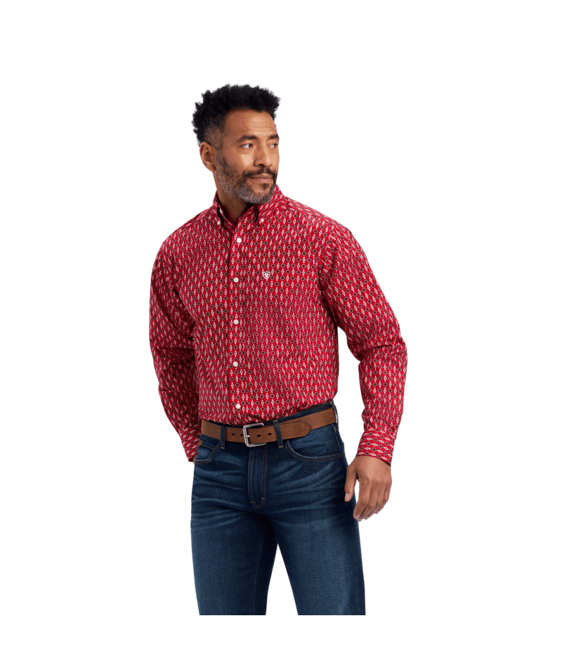 Ariat Men's MNS Noland Fitted Shirt, Tango Red