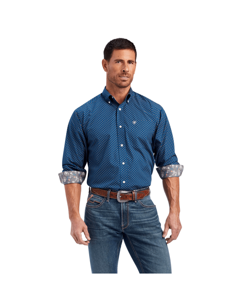 Ariat Men's MNS Wrinkle Free Sterling Classic Fit Shirt, Poseidon
