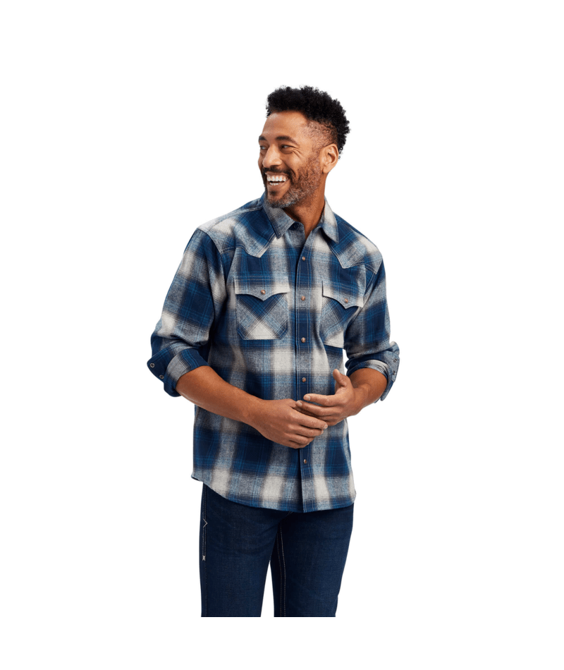 Ariat Men's MNS Halston  Retro Fit Shirt, Eiffel Tower