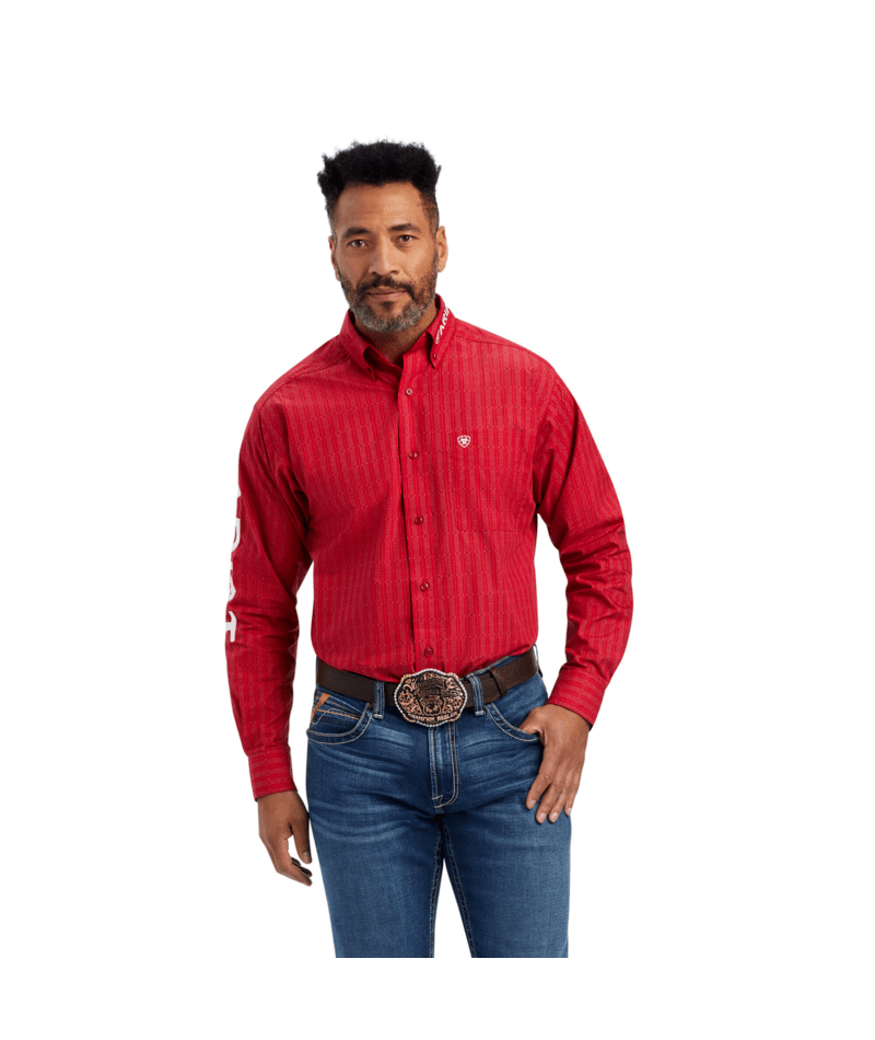 Ariat Men's MNS Team Maximus Classic Fit Shirt, Tango Red