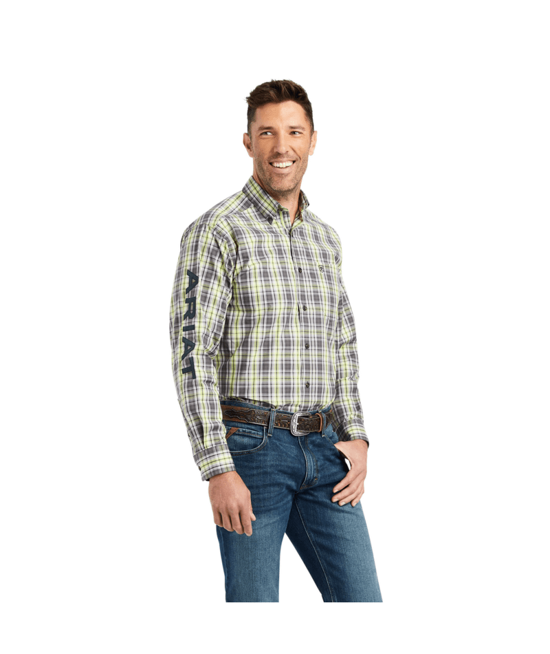 Ariat Men's MNS Pro Series Team Mabry Classic Fit Shirt, Macaw Green