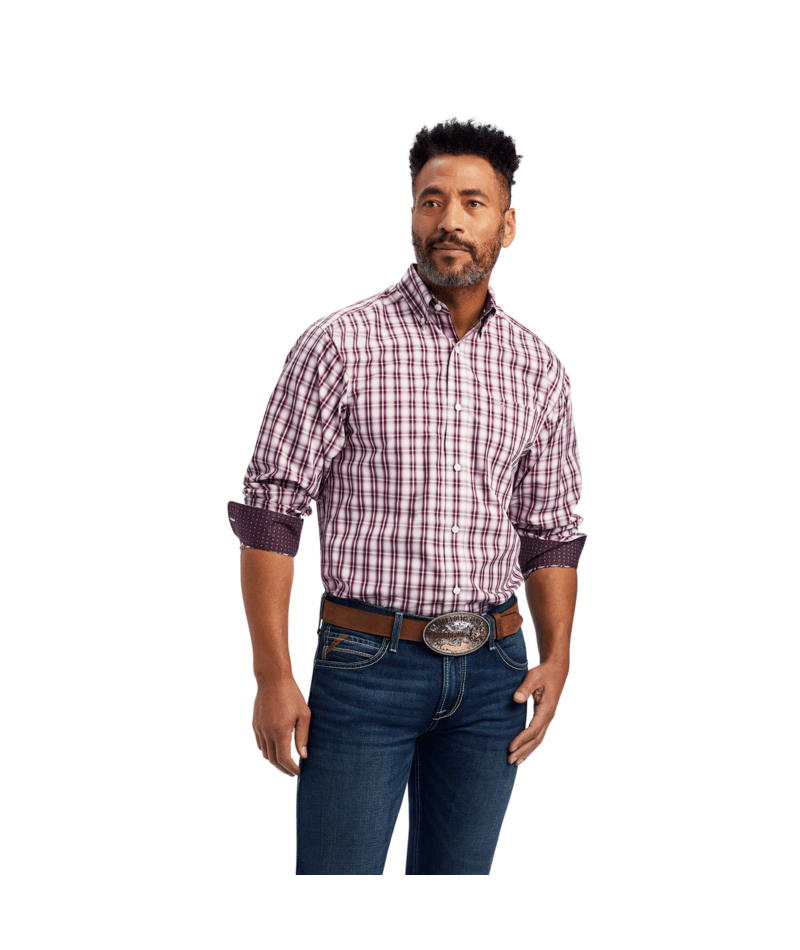 Ariat Men's MNS Wrinkle Free Darian Fitted Shirt, White