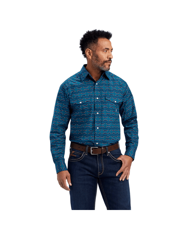 Ariat Men's MNS Braylen Classic Fit Shirt, Estate Blue