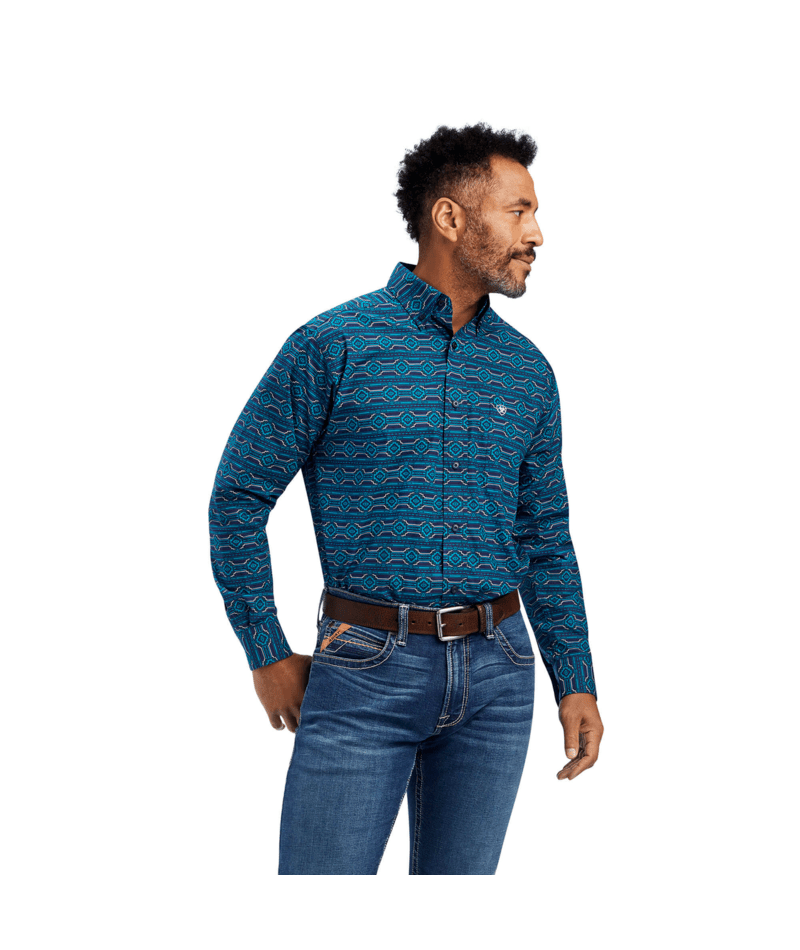 Ariat Men's MNS Braylen Classic Fit Shirt, Estate Blue