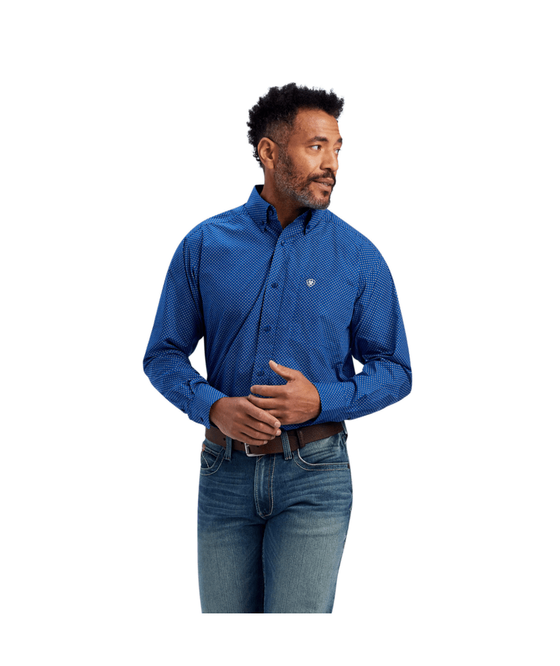 Ariat Men's MNS Benedict Classic Fit Shirt, Classic Blue