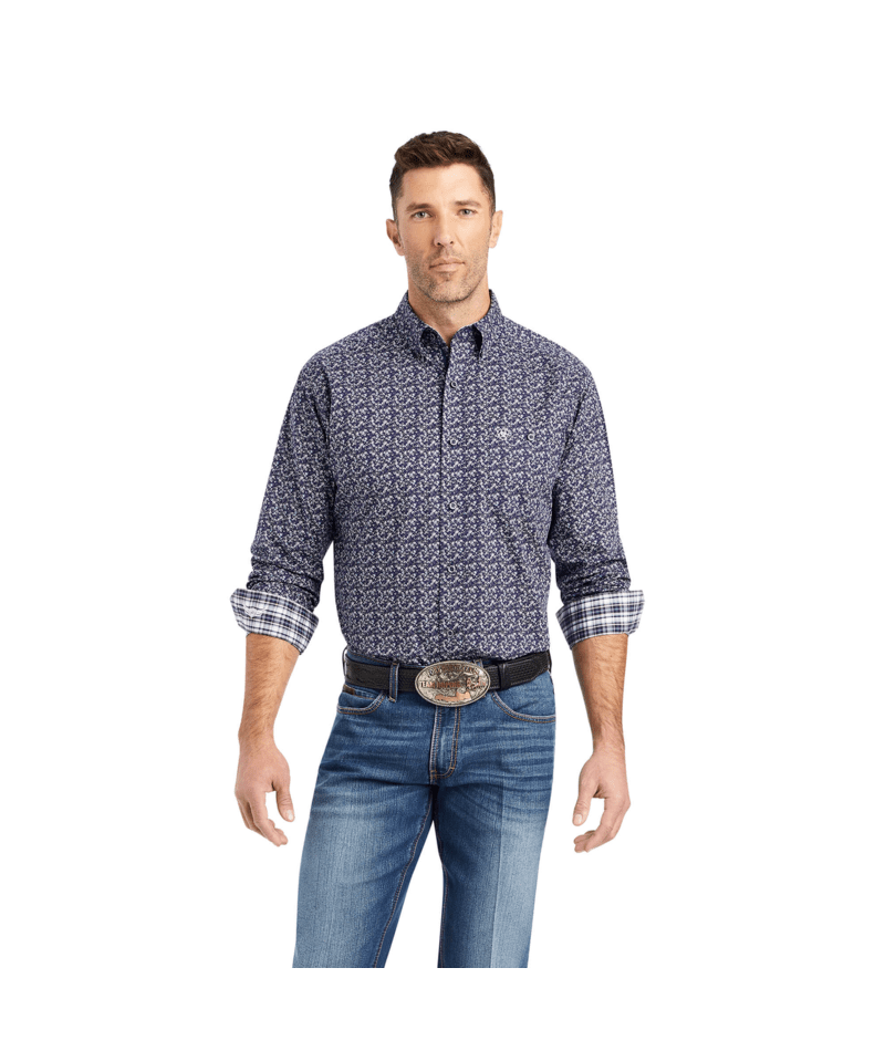 Ariat Men's MNS Relentless Trailblazer Stretch Classic Fit Shirt, Midnight Sail