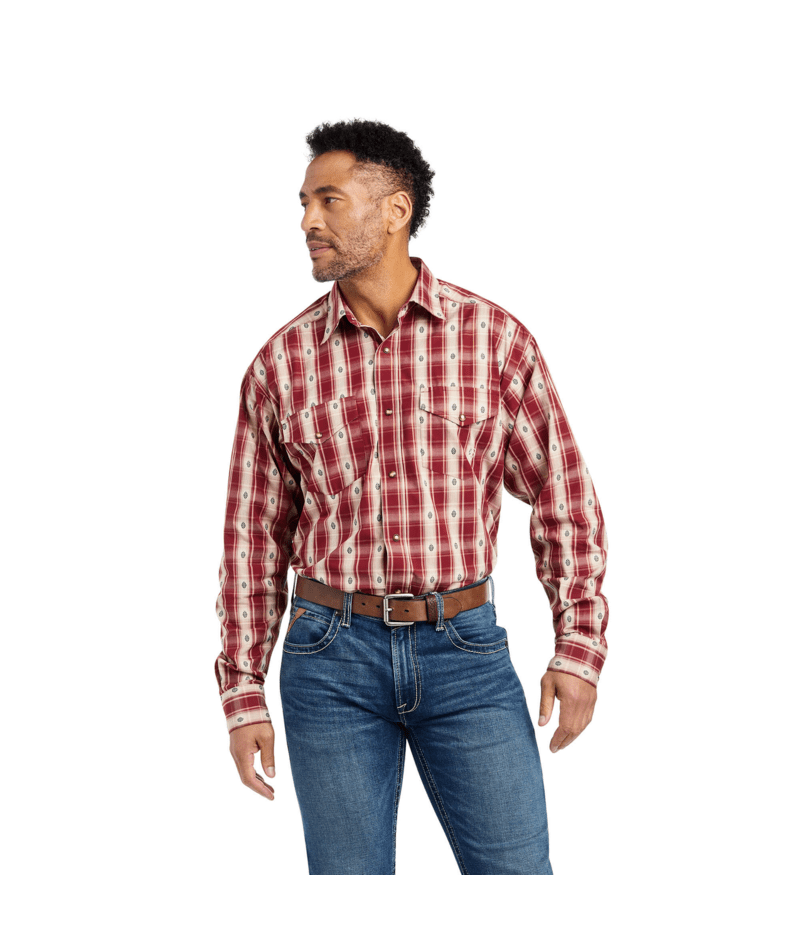 Ariat Men's MNS Pro Series Kayden Classic Fit Shirt, Red Heart