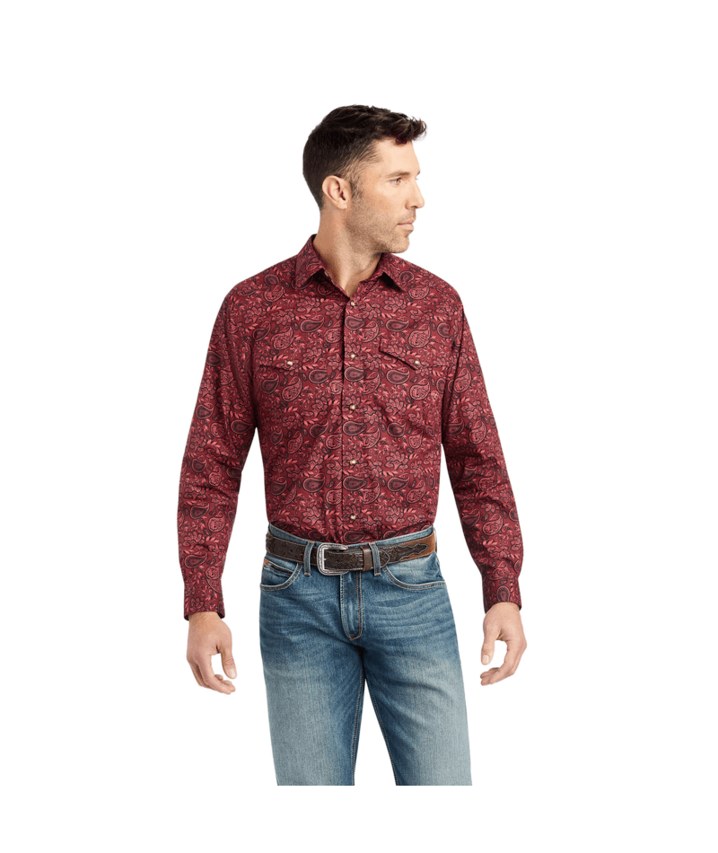 Ariat Men's MNS Kinglsey Classic Fit Shirt, Red Heart