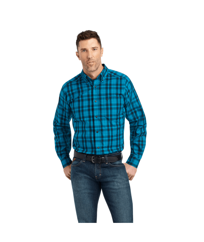 Ariat Men's MNS Pro Series Kingston Fitted Shirt, Ocean Depths