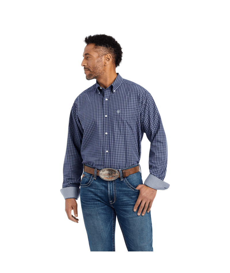 Ariat Men's MNS Wrinkle Free Immanuel Classic Fit Shirt, Midnight Sail