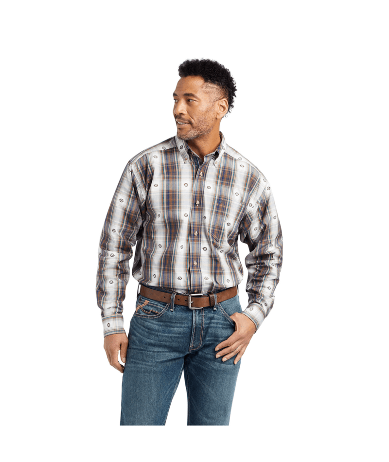 Ariat Men's MNS Pro Series Geoffrey Classic Fit Shirt, Estate Blue