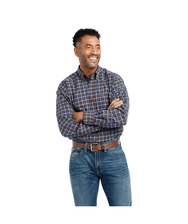 Ariat Men's MNS Pro Series Giacomo Stretch Classic Fit Shirt, Estate Blue