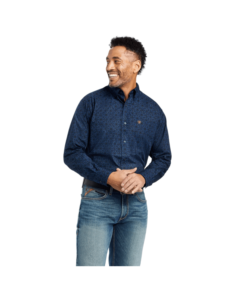 Ariat Men's MNS Giles Classic Fit Shirt, Estate Blue