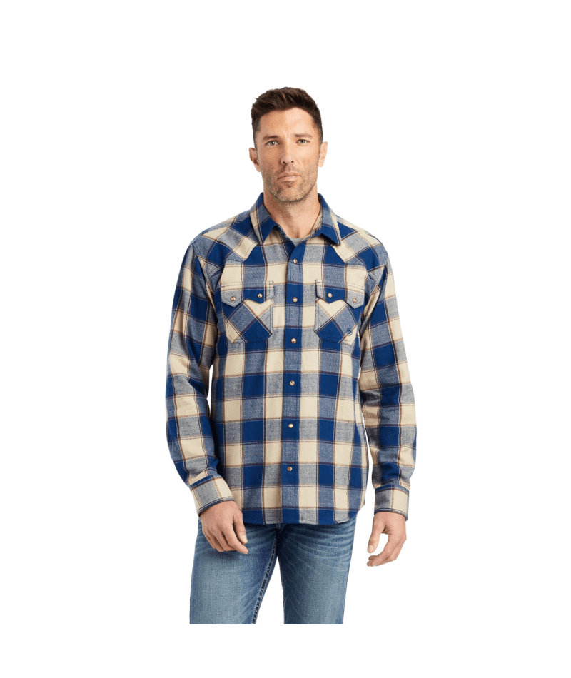 Ariat Men's MNS Howie Retro Fit Shirt, White Pepper