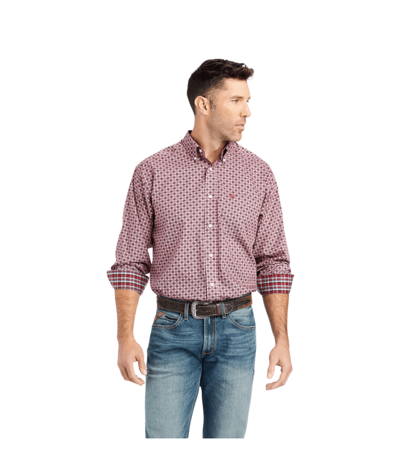 Ariat Men's MNS Wrinkle Free Eldredge Classic Fit Shirt, White