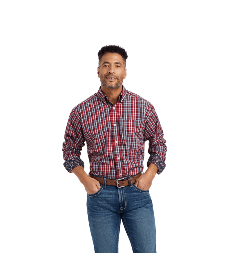 Ariat Men's MNS Wrinkle Free Emilio Classic Fit Shirt, Rio Red