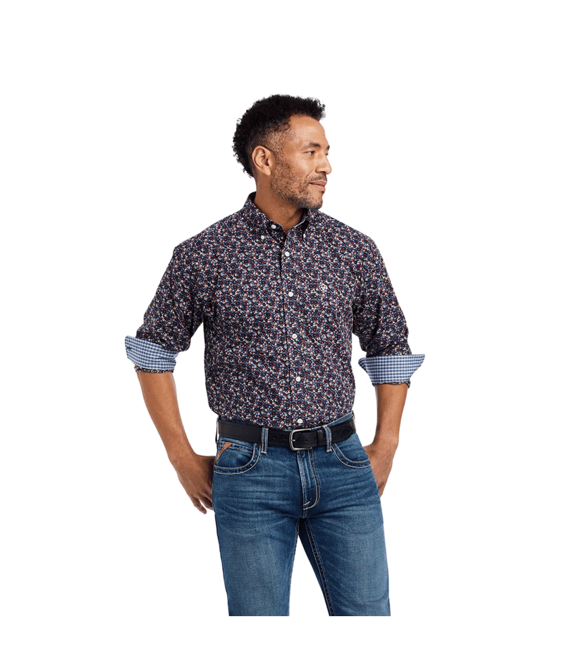 Ariat Men's MNS Wrinkle Free Elliott Fitted Shirt, Black