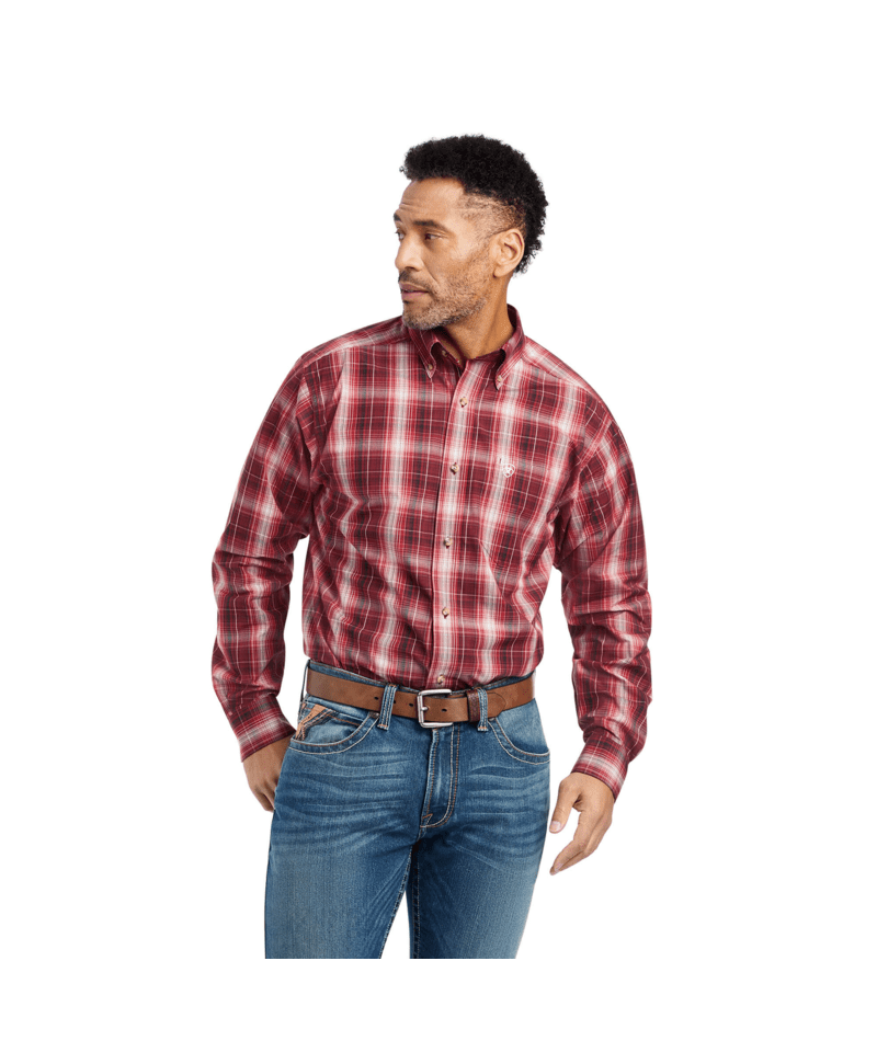 Ariat Men's MNS Pro Series Wagner Fitted Shirt, Rio Red