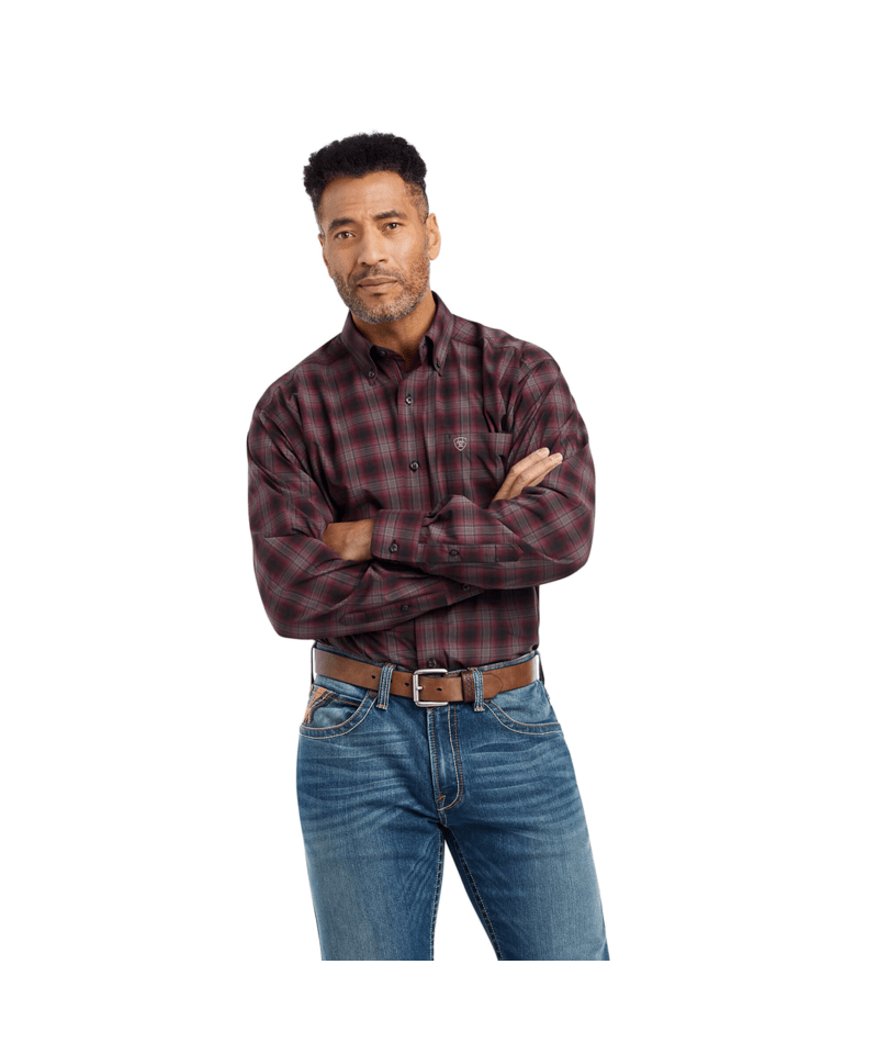 Ariat Men's MNS Pro Series William Stretch Classic Fit Shirt, Zinfandel