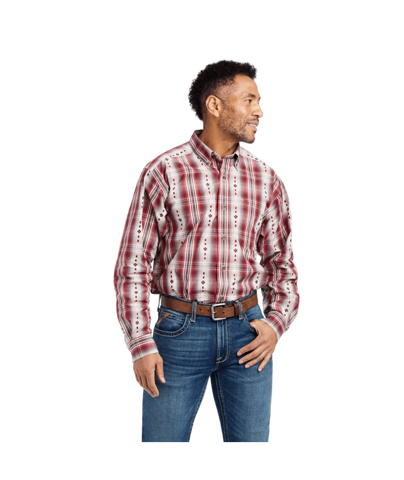 Ariat Men's MNS Pro Series Wilfred Classic Fit Shirt, Snow Bunting