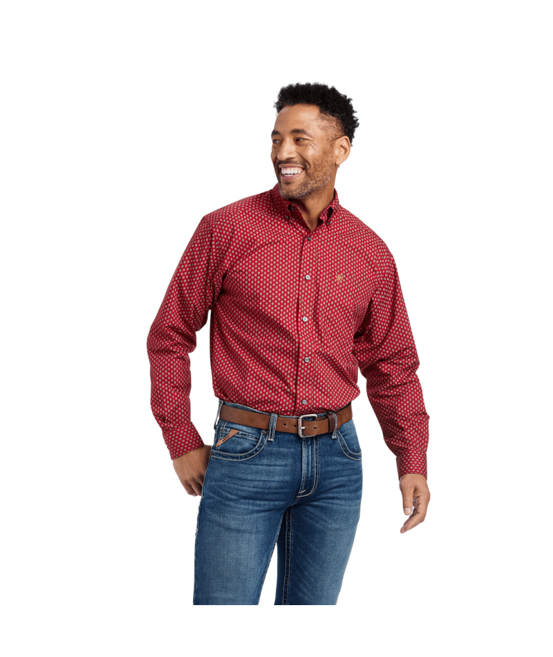 Ariat Men's MNS Wilcott Classic Fit Shirt, Rio Red