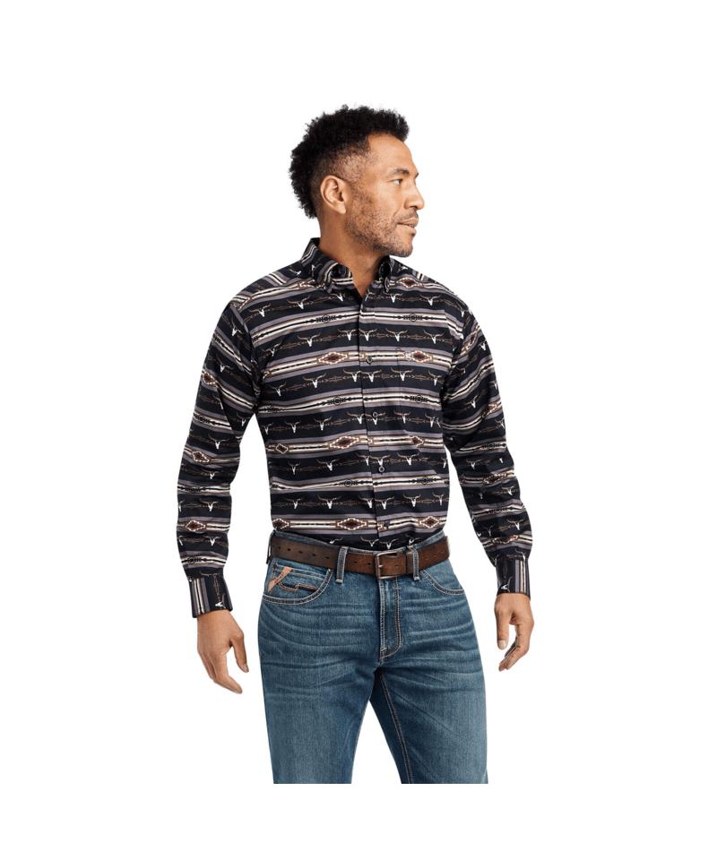 Ariat Men's MNS Woods Fitted Shirt, Eiffel Tower
