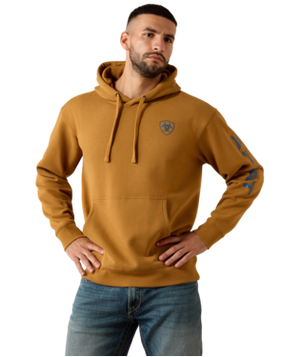 MNS Ariat Logo Hoodie - Bone Brown