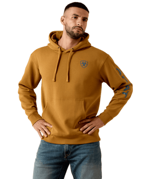 MNS Ariat Logo Hoodie - Bone Brown