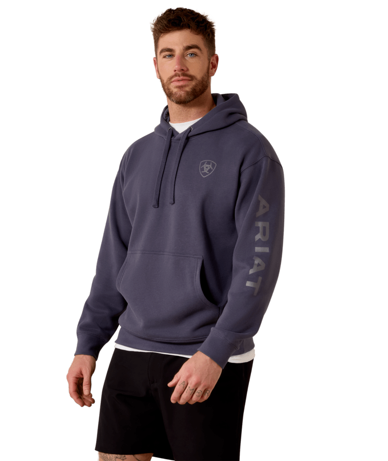 MNS Ariat Logo Hoodie - Odyssey Grey