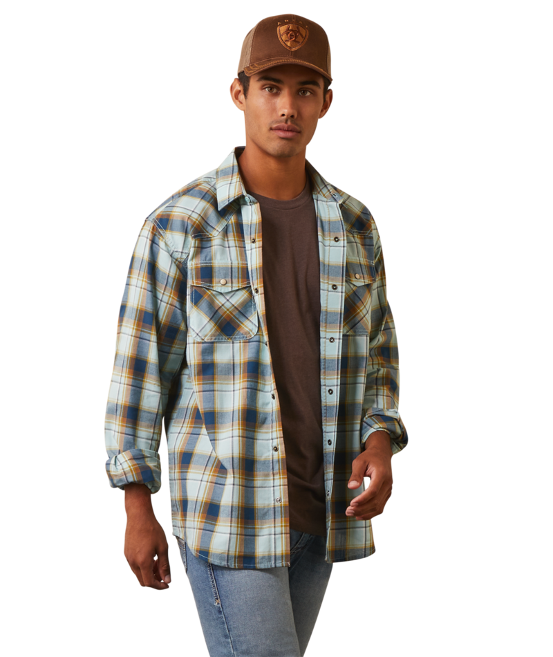 Ariat Men's MNS Habney Retro Fit Shirt, Aquatic
