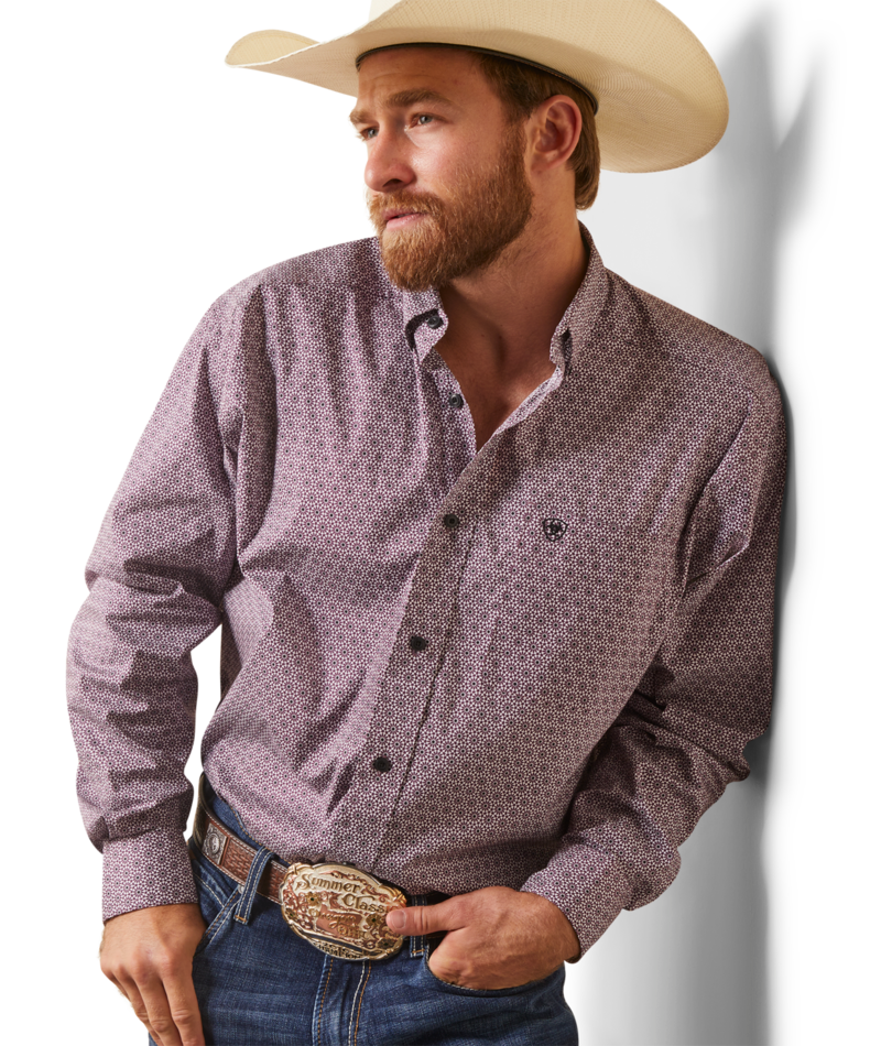 Ariat Men's MNS Demetri Classic Fit Shirt, Wine Club
