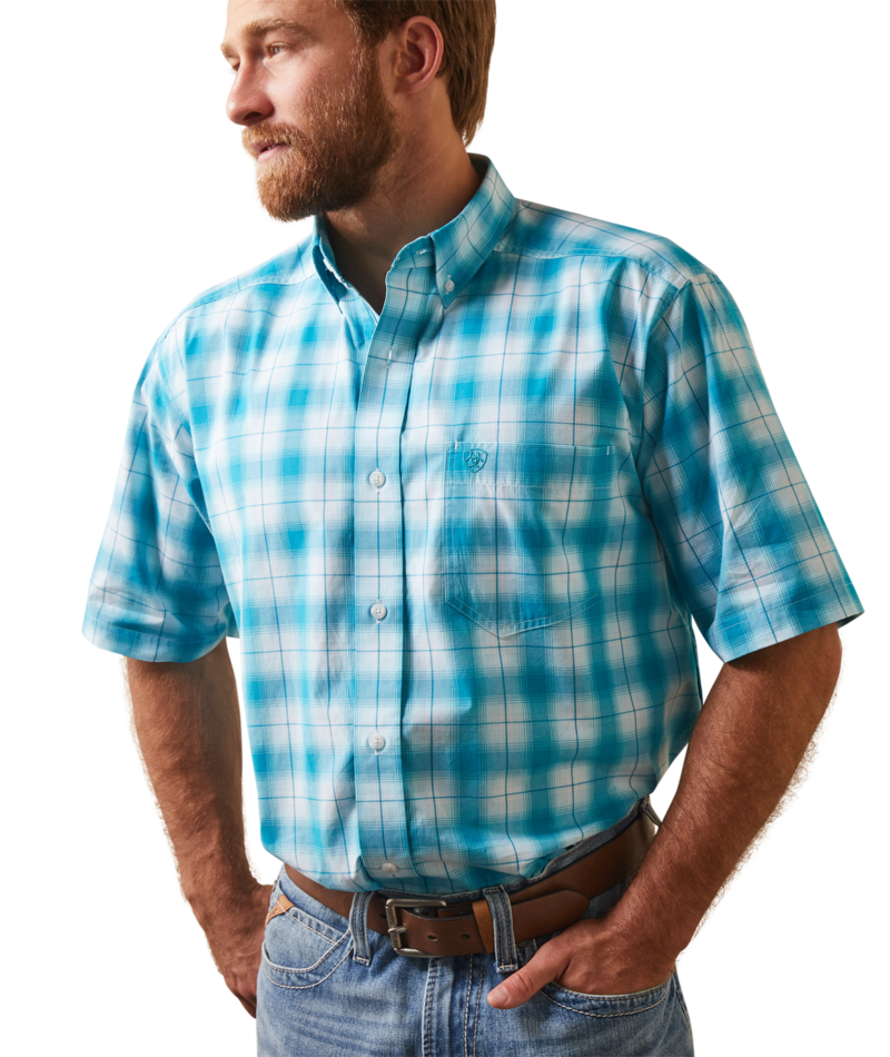 Ariat Men's MNS Pro Series Khari Classic Fit Shirt, Enamel Blue