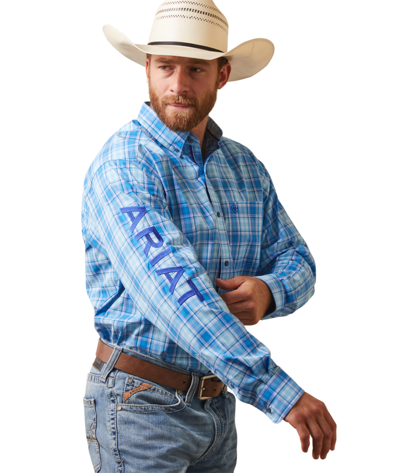 Ariat Men's MNS Pro Series Team Hogan Classic Fit Shirt, Blue