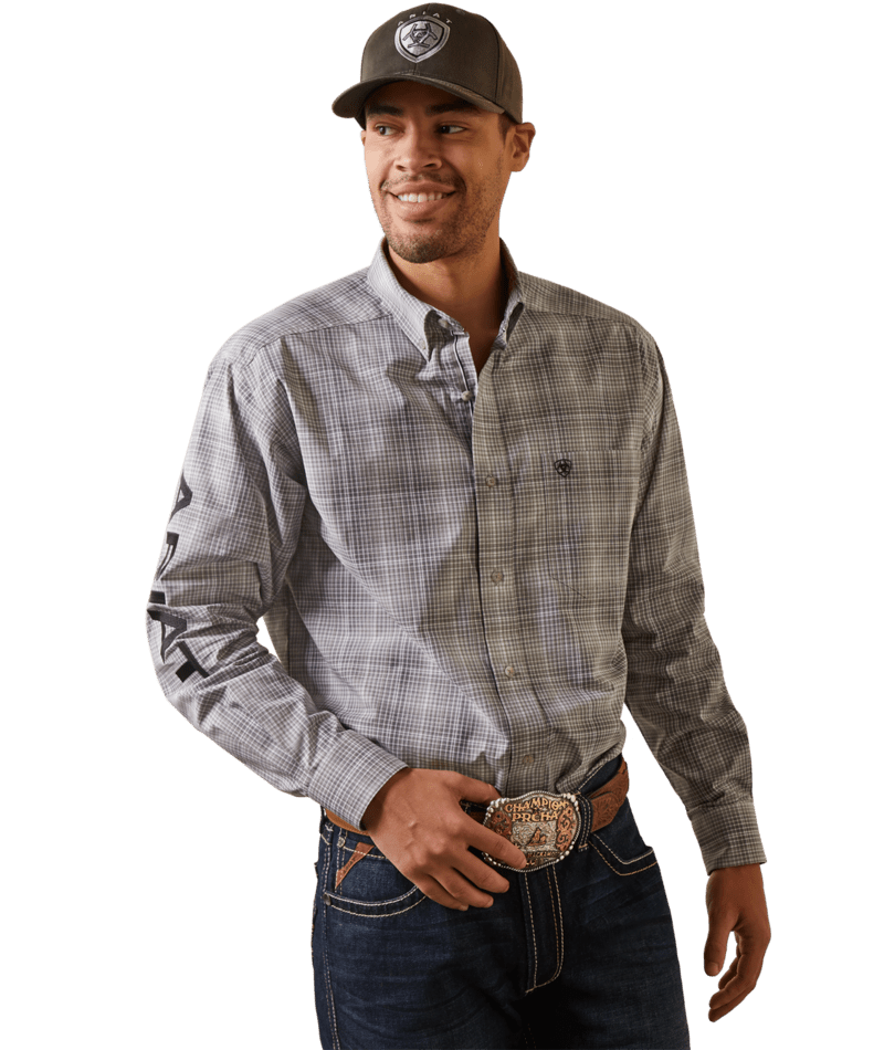 Ariat Men's MNS Pro Series Team Houston Classic Fit Shirt, Grey