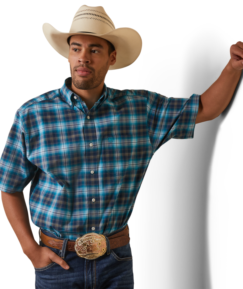 Ariat Men's MNS Pro Series Kenneth Classic Fit Shirt, Lyons Blue