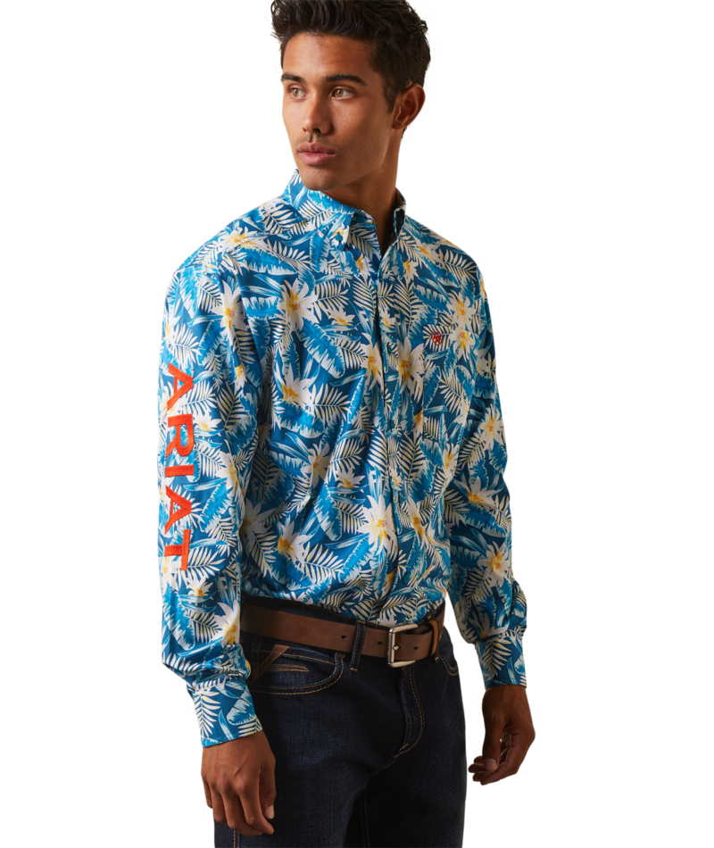 Ariat Men's MNS Team Spencer Classic Fit Shirt, Lyons Blue