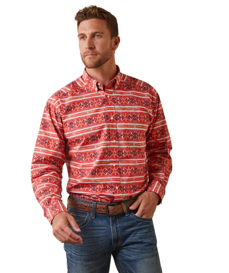 Ariat Men's MNS Davon Classic Fit Shirt, Cayenne