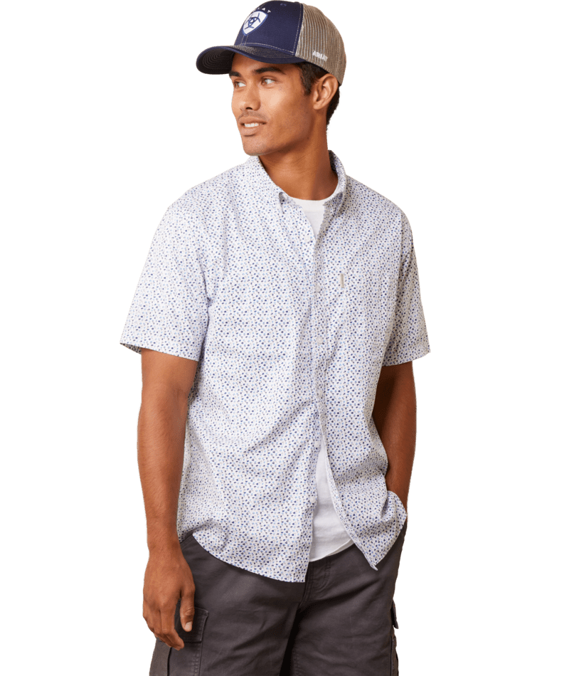 Ariat Men's MNS Floral Escape Stretch Modern Fit Shirt, White