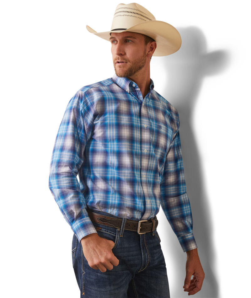 Ariat Men's MNS Pro Series Lukas Classic Fit Shirt, Light Blue