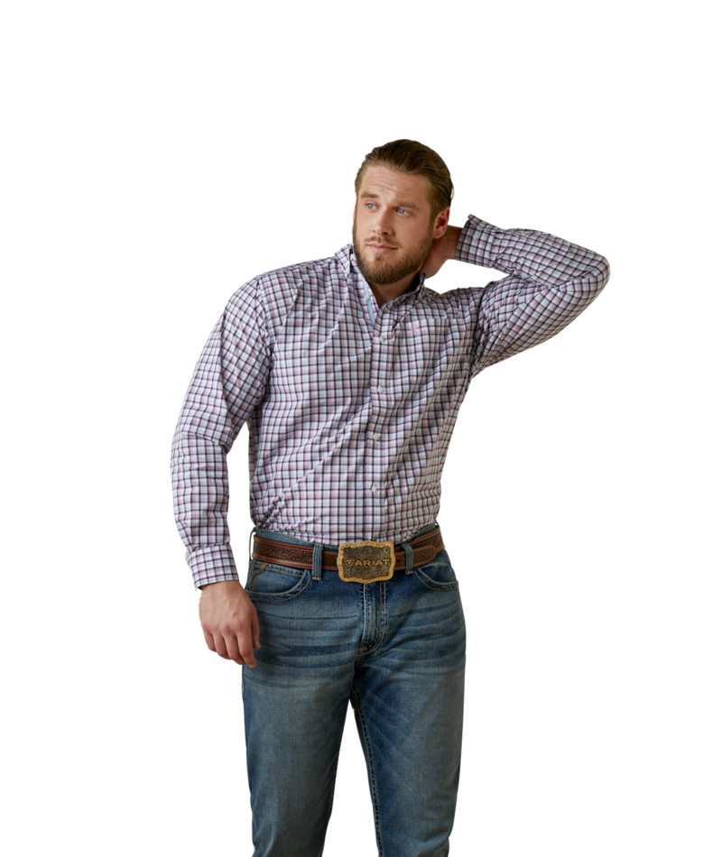 Ariat Men's MNS Pro Series Meir Classic Fit Shirt, Purple